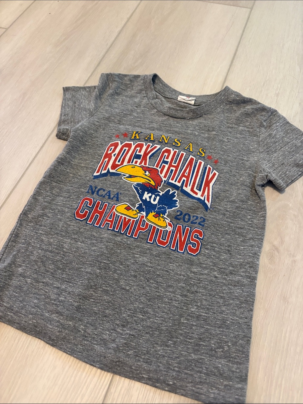 Kids Gray 'Rock Chalk' Jayhawks Graphic Tee